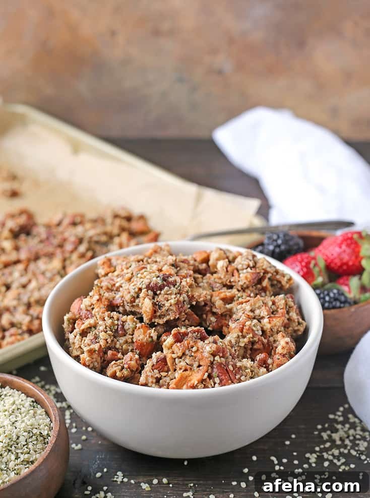 Paleo Caramel Apple Granola Recipe for Fall Mornings 4 This Paleo Caramel Apple Granola is easy to make and is such a great snack. The sweet cinnamon, chewy apples, and crunchy seeds combine to make a tasty treat. It's gluten free, dairy free, naturally sweetened and vegan.