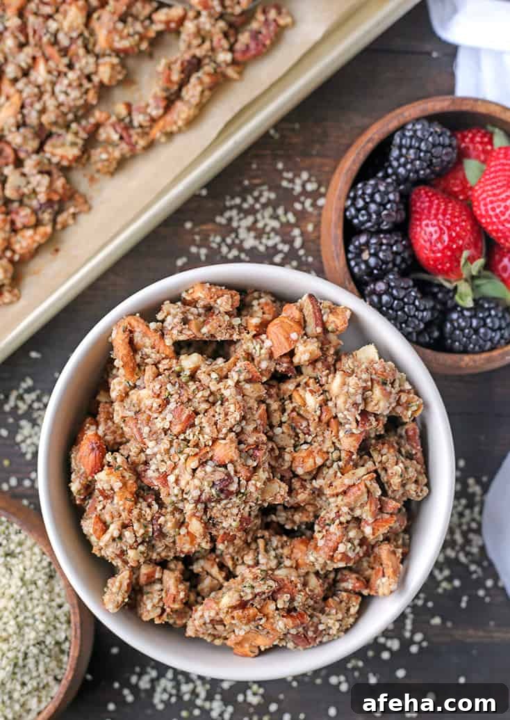 Paleo Caramel Apple Granola Recipe for Fall Mornings 5 This Paleo Caramel Apple Granola is easy to make and is such a great snack. The sweet cinnamon, chewy apples, and crunchy seeds combine to make a tasty treat. It's gluten free, dairy free, naturally sweetened and vegan.