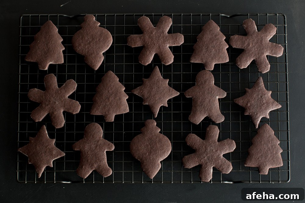 Mocha holiday cookies cooling