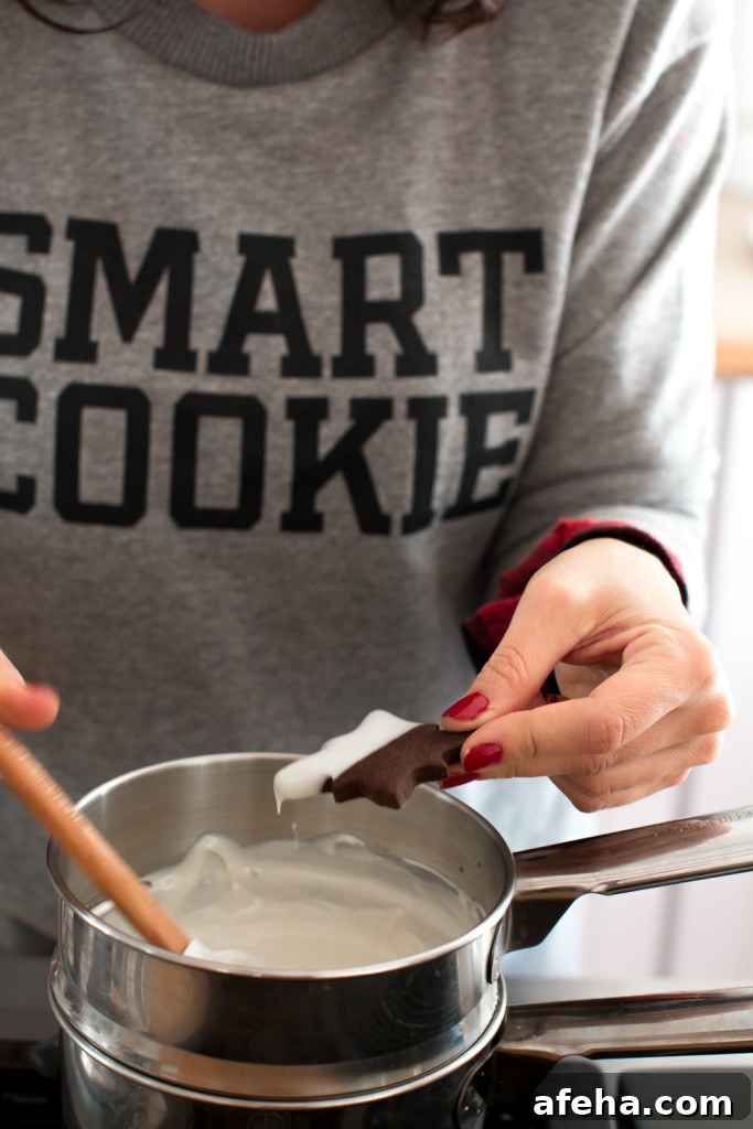 Mocha Cookies dipping in white chocolate