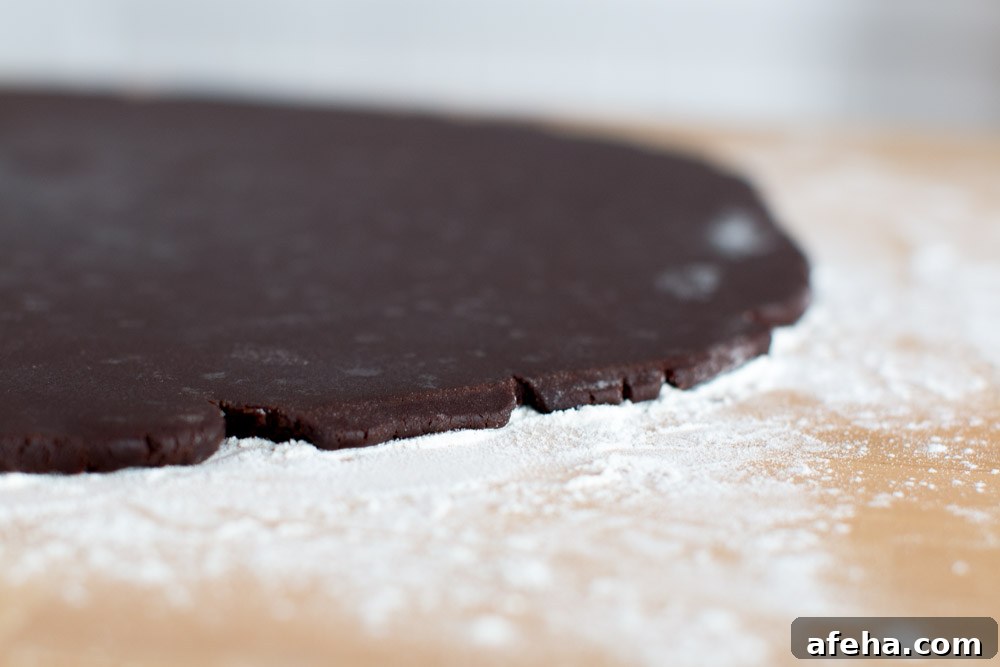 Rolling out Mocha Cookie dough