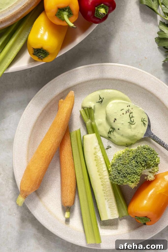 dip and veggies on board