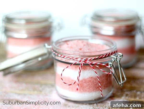 DIY Peppermint Bath Salts in Jars