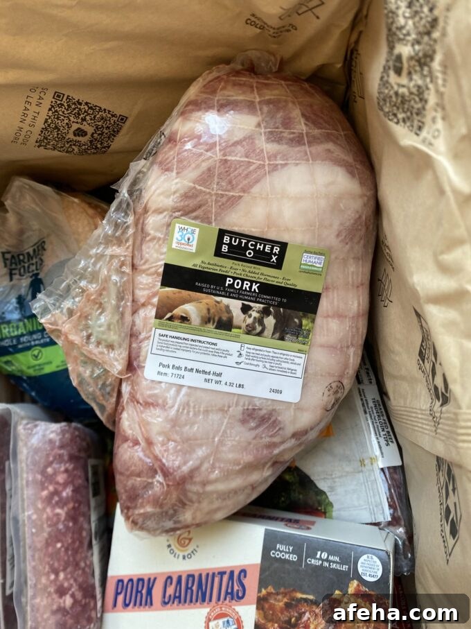 ButcherBox After 8 Years: 2026 Review and What’s New 9 ButcherBox pork shoulder shown in packaging.