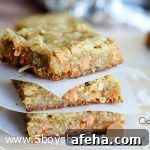Oatmeal Butterscotch blondies stacked