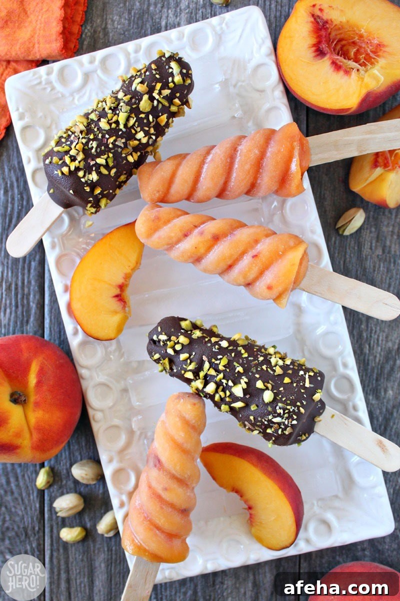 Peach Passion Pops | From SugarHero.com
