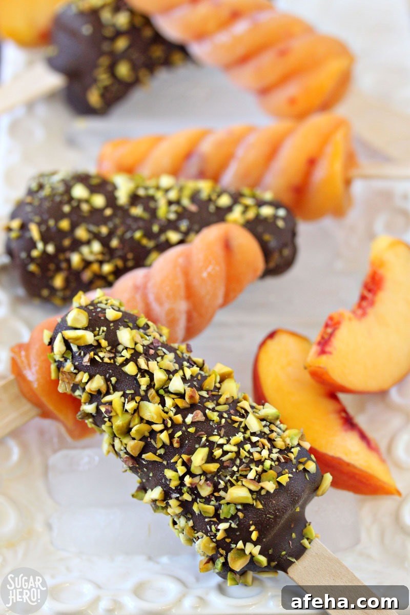 Peach Passion Pops | From SugarHero.com