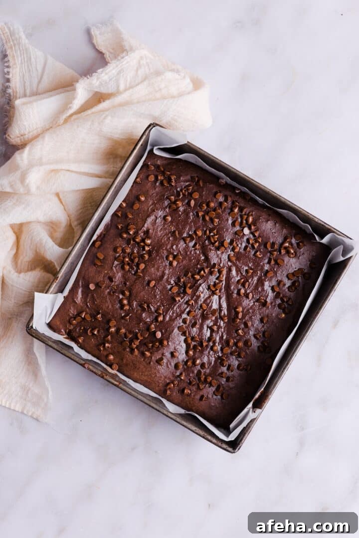 Cottage cheese brownies freshly bakes out of the oven