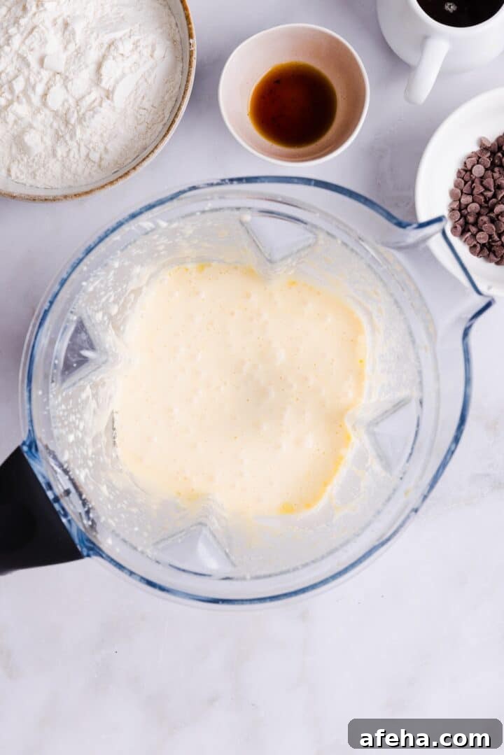 Cottage cheese mixture blended in a blender
