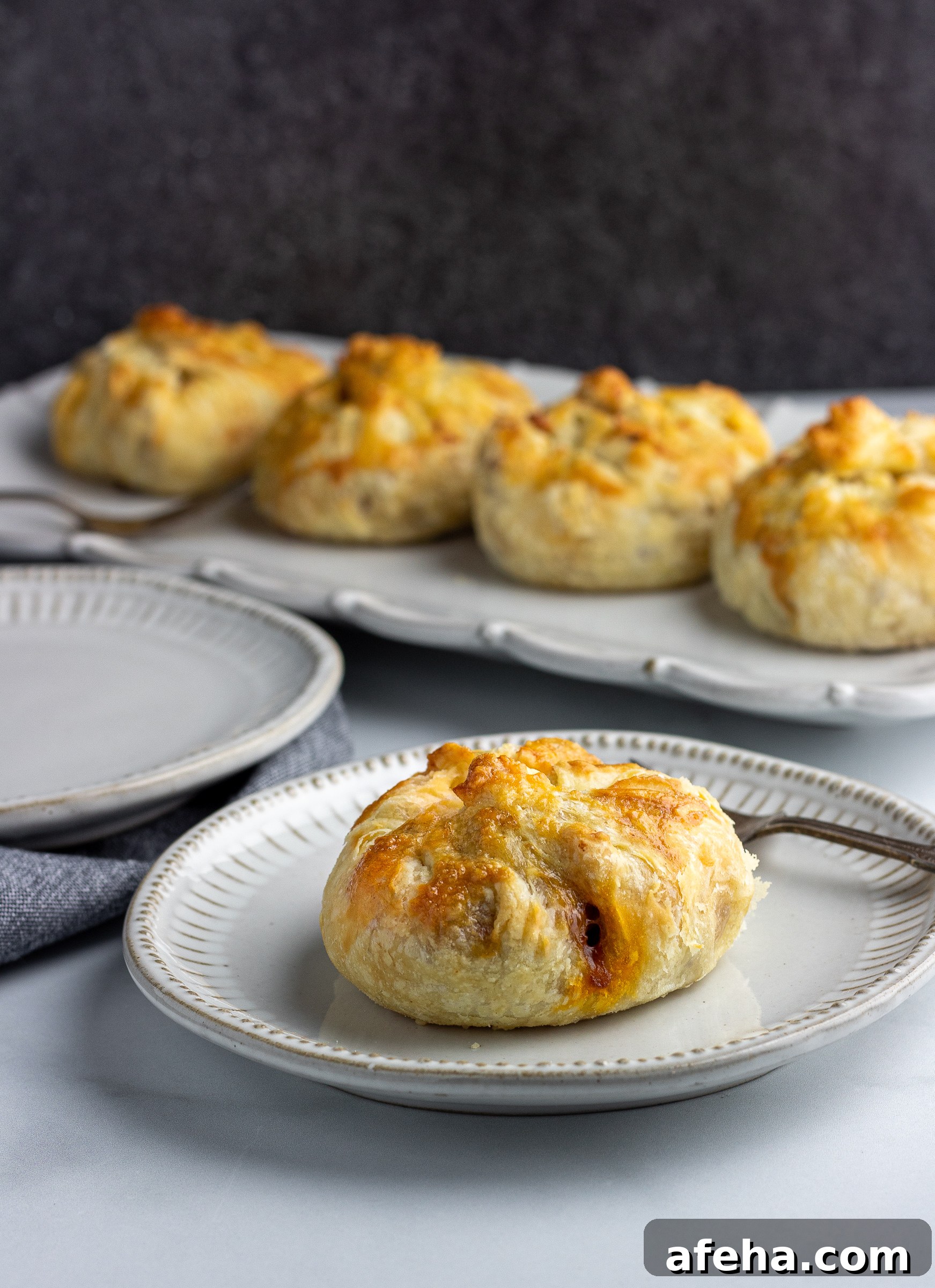 spicy chicken pastry puff on plate