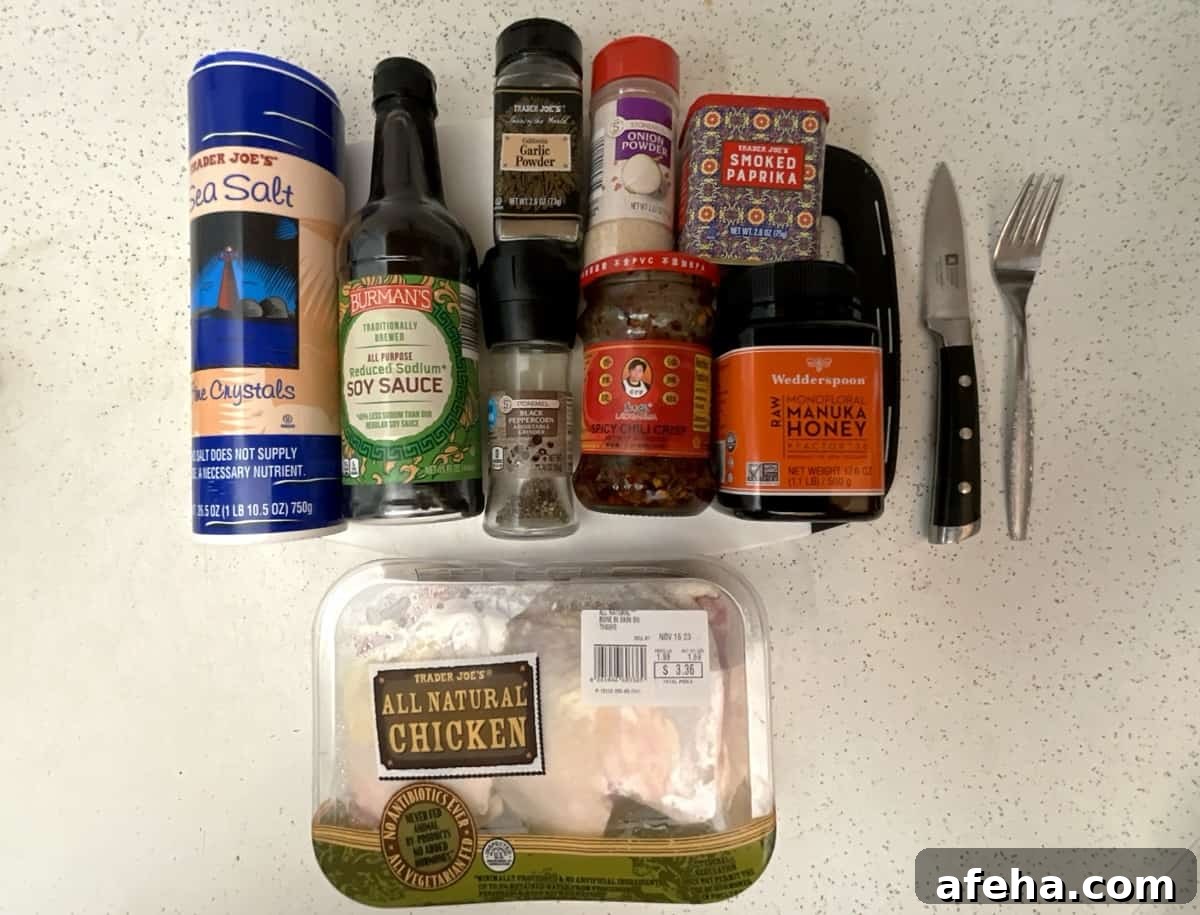 ingredients used to make air fryer boneless skinless chicken thighs