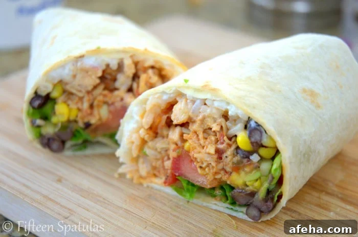 Shredded Mexican Chicken Burritos