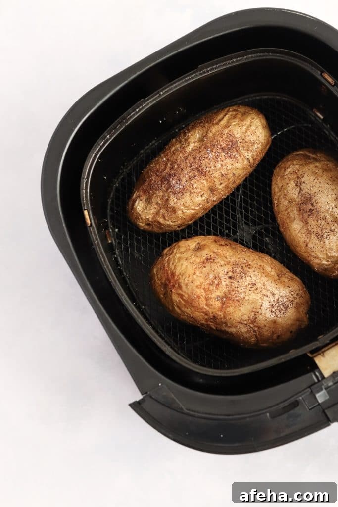 Air fryer baked potatoes