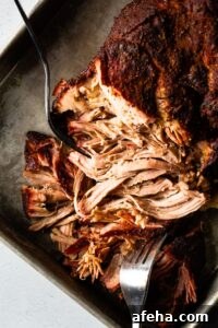 sous vide pork shoulder pulled pork overhead