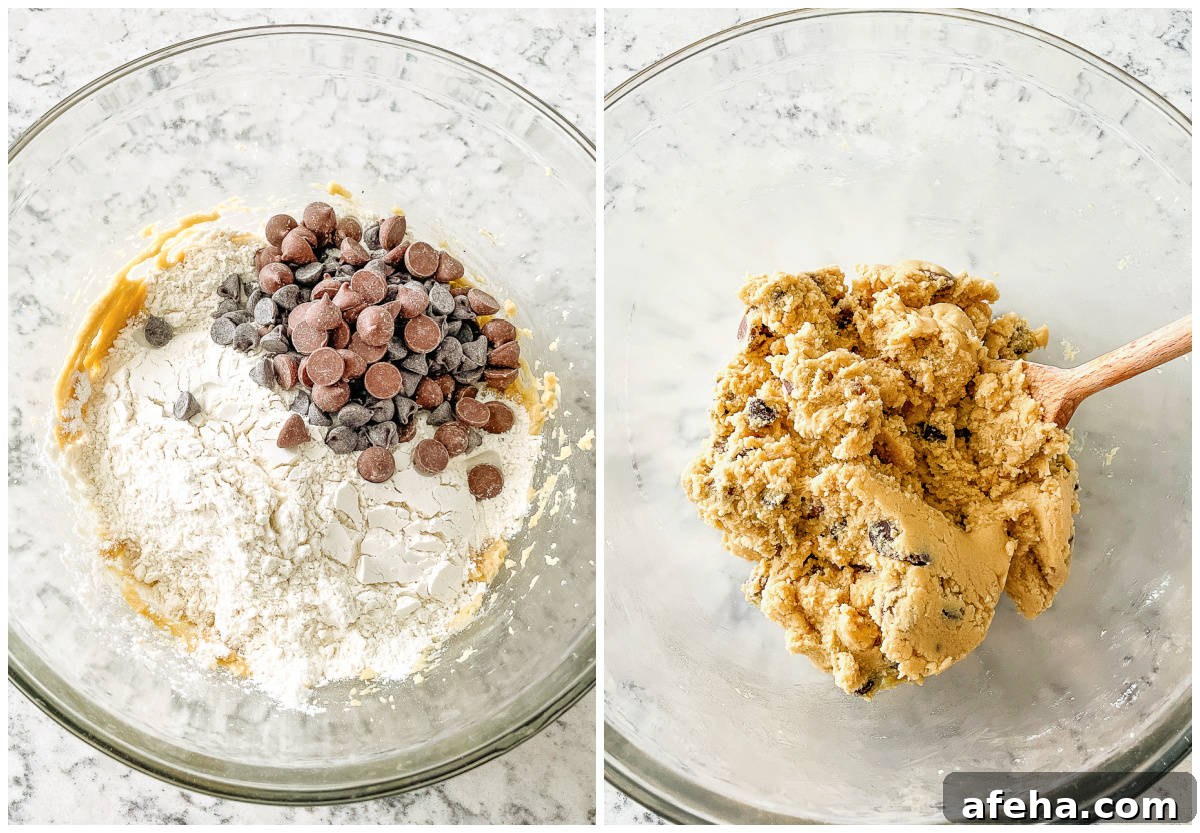 process shot - making cookie dough