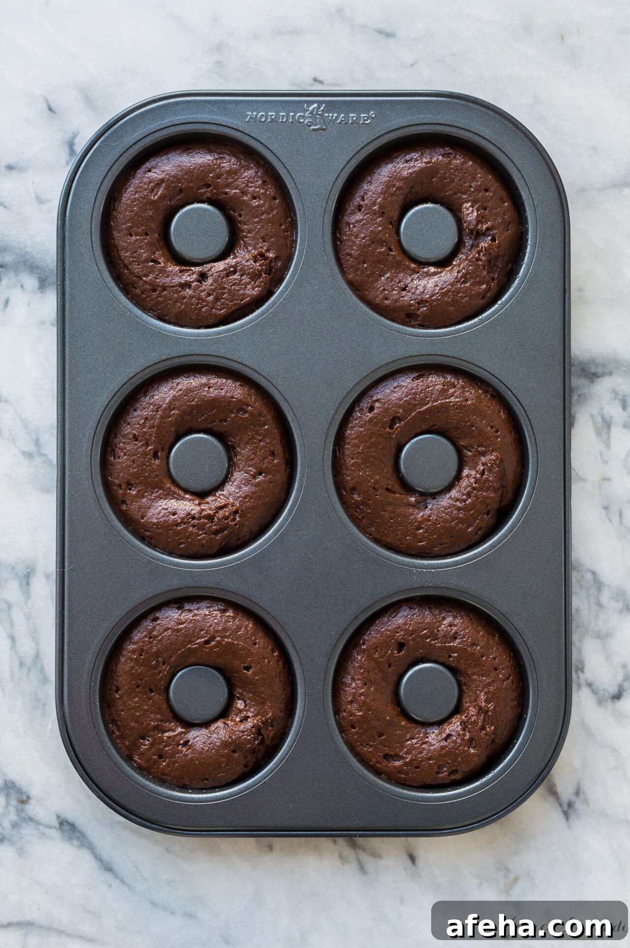 Baked Chocolate Donuts in a donut pan, not fried