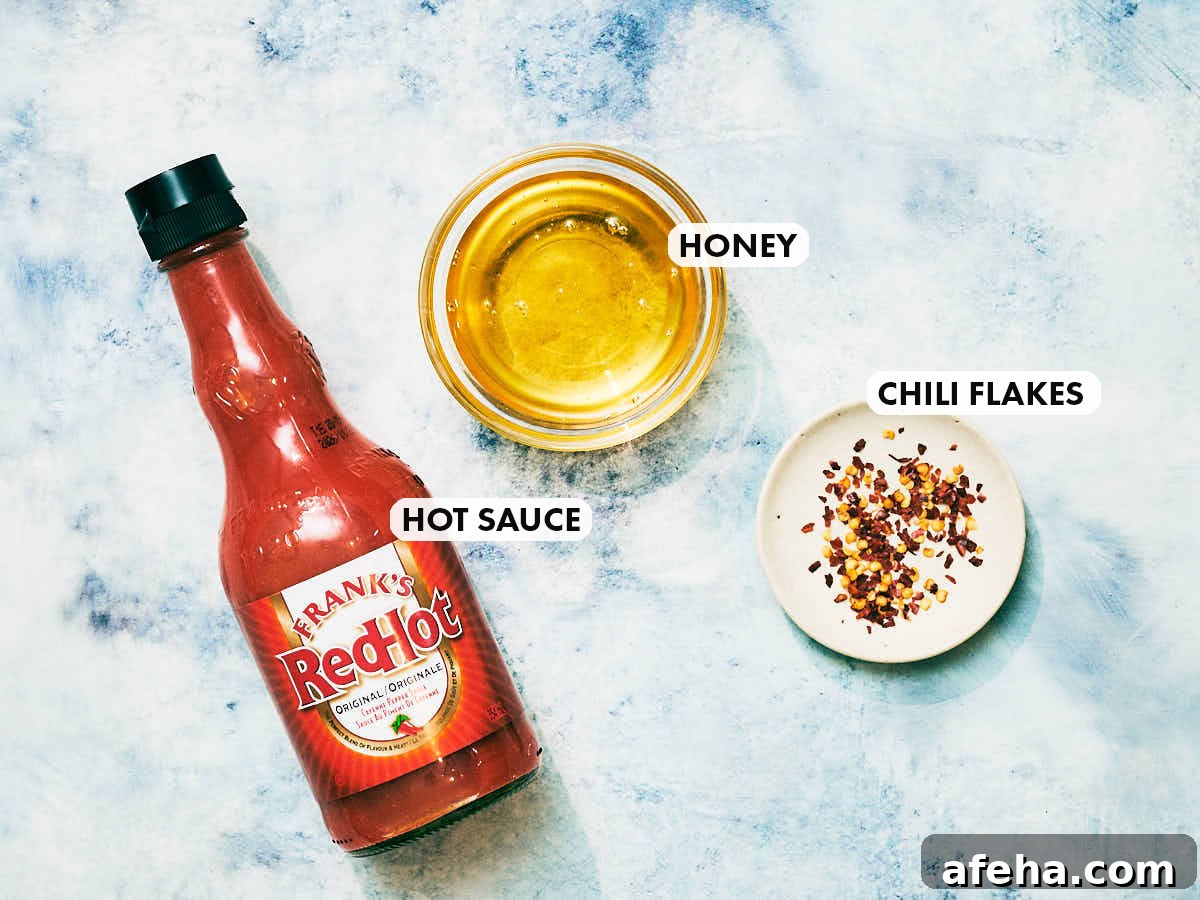 Ingredients to make Evergreen Kitchen's homemade hot honey recipe.