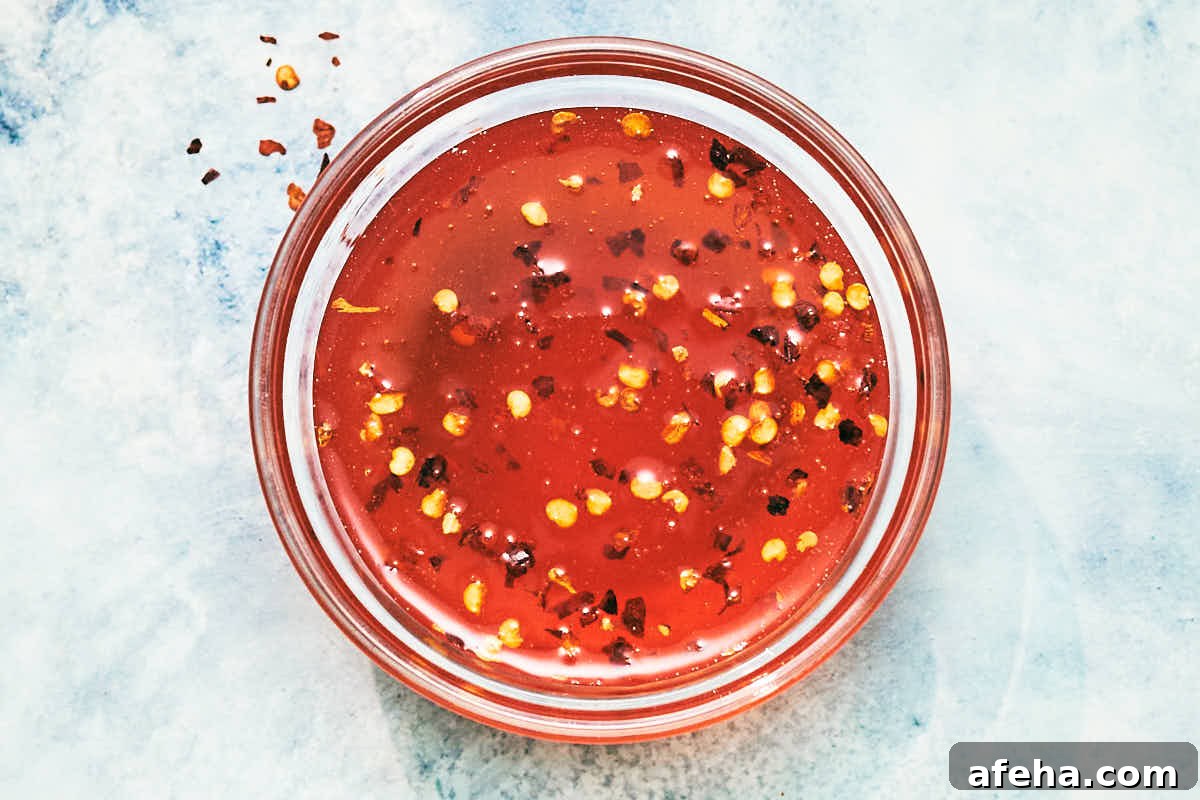 Easy no cook hot honey in a glass bowl.