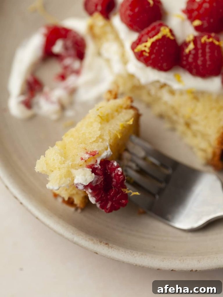 piece of lemon loaf on fork
