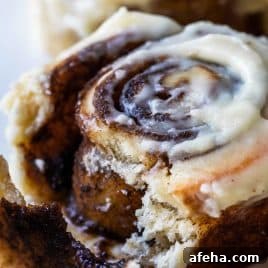 Cinnamon rolls with cream cheese frosting.