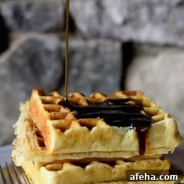 Buttermilk waffles on a plate.