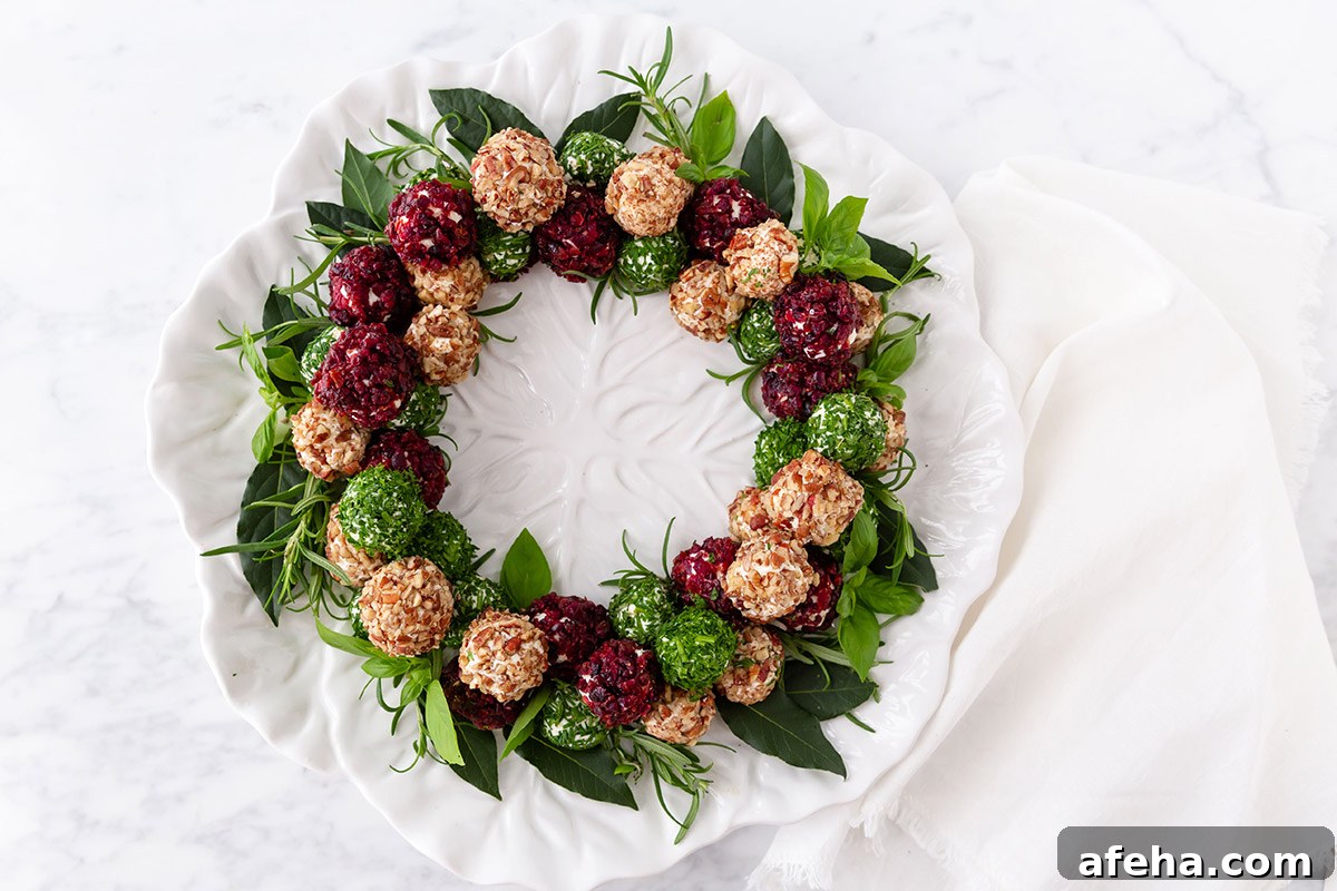 Festive Christmas Cheese Ball Wreath Recipe & Party Appetizer Tips 4 Christmas Cheese Ball Wreath