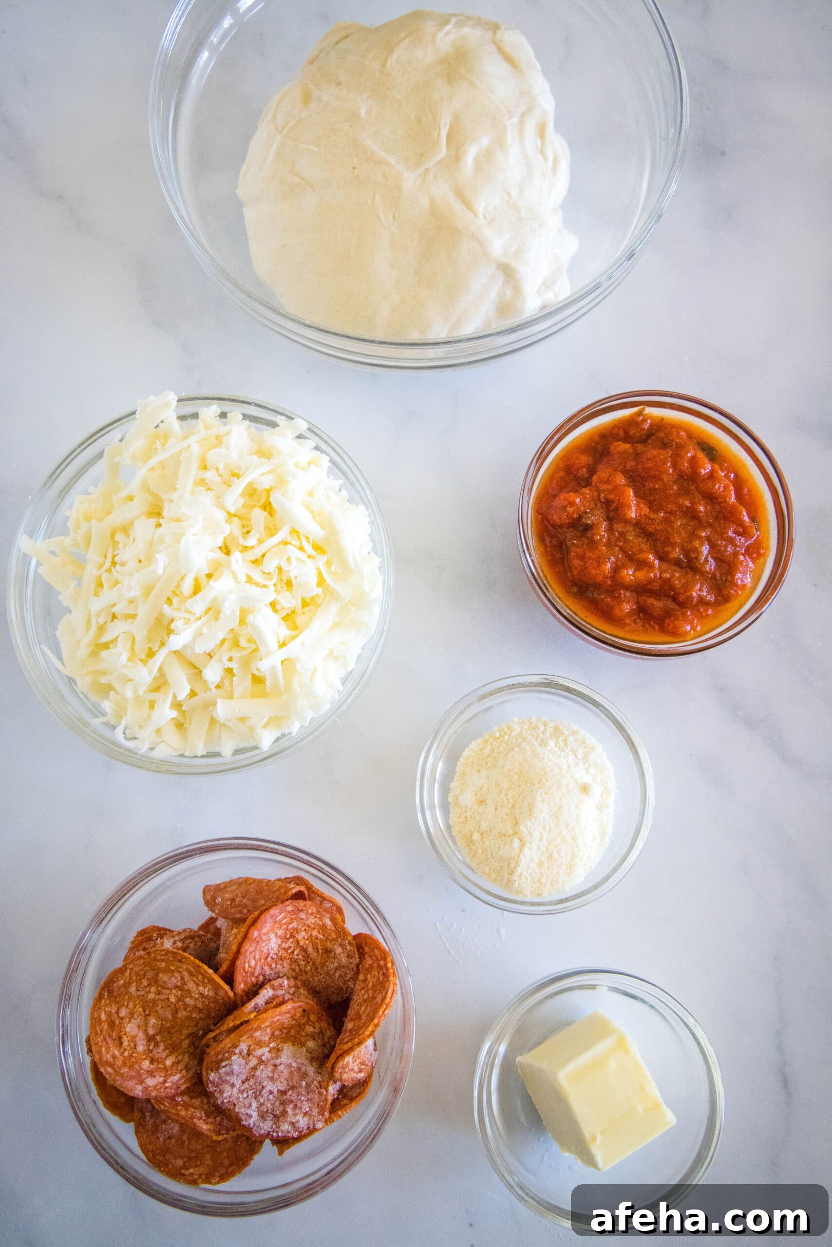 Pepperoni rolls ingredients.