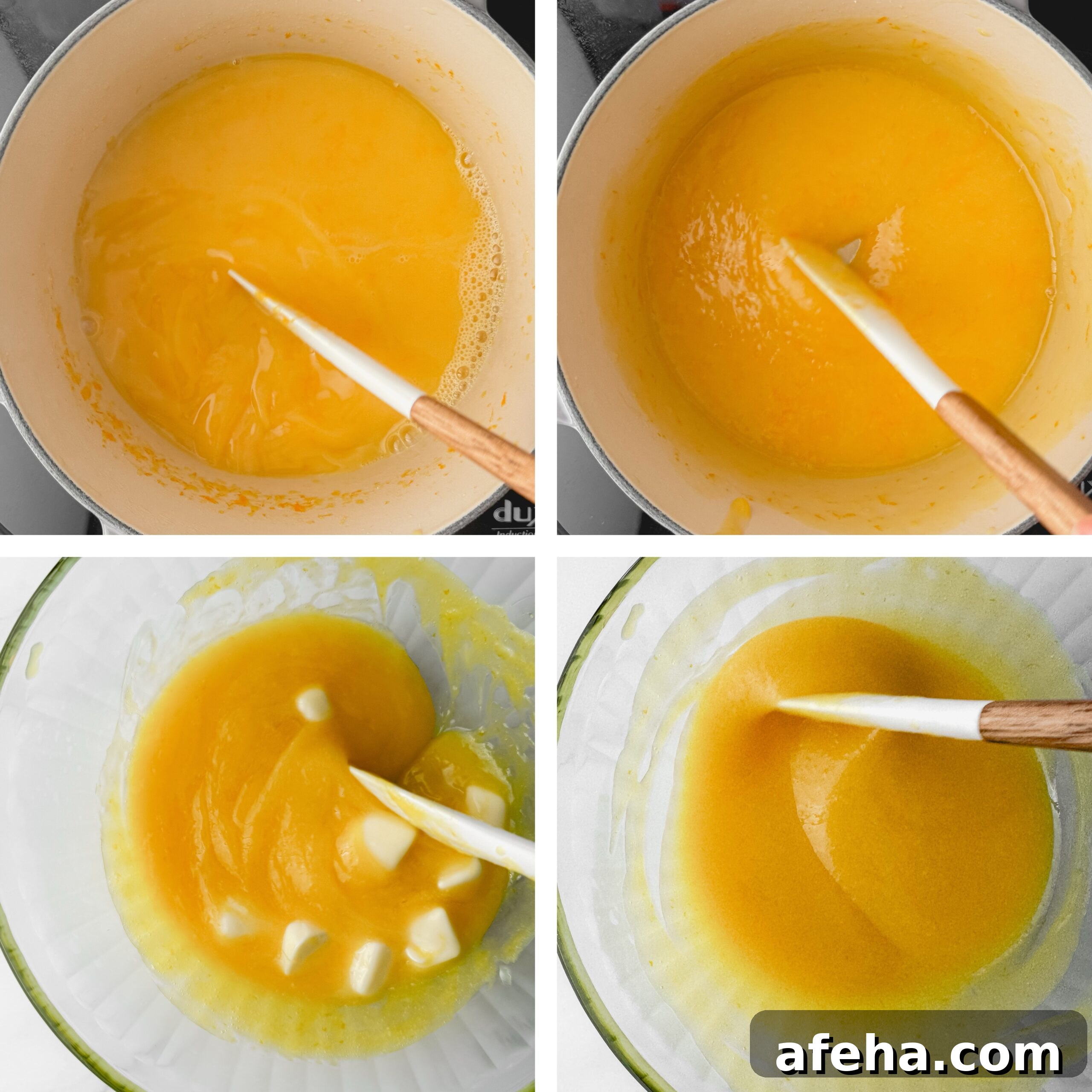 Orange curd in a bowl