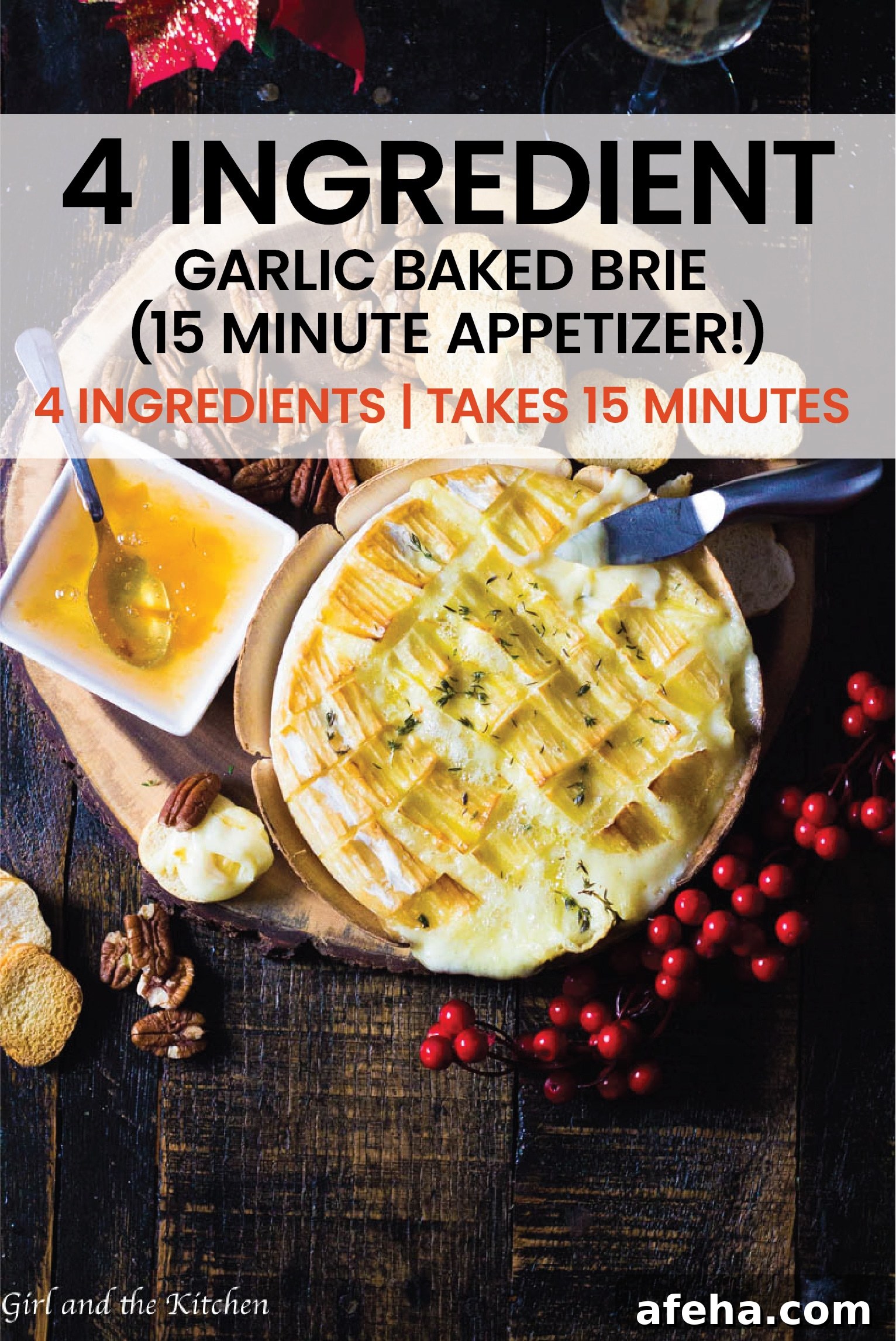 Garlic Baked Brie with 4 Ingredients — 15-Minute Appetizer 2 easy brie cheese recipes