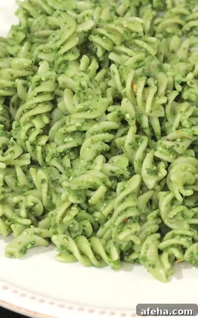 Creamy Vegan Pesto Without Nuts — Flavorful Plant-Based Sauce 2 Pasta dressed with Pesto
