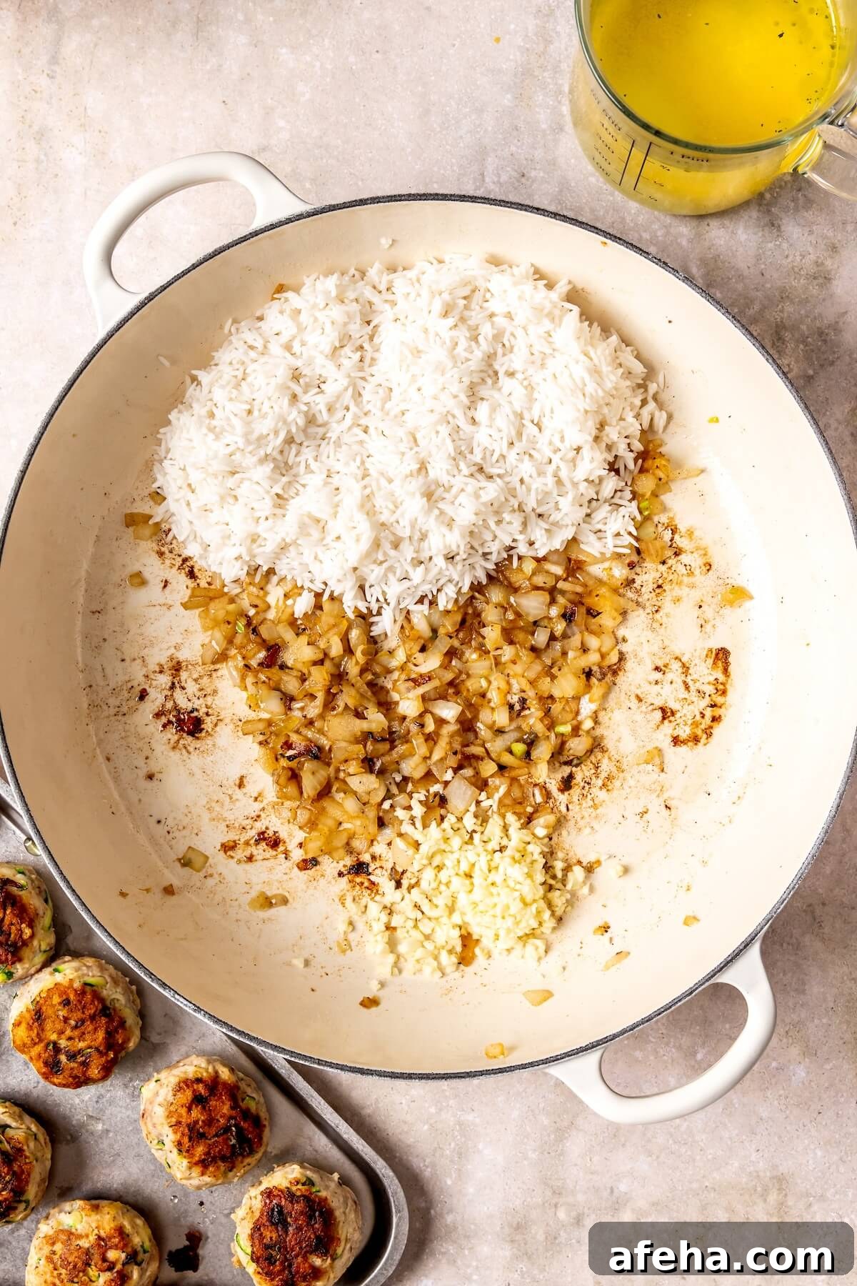 How to Make One Pot Lemon Chicken Zucchini Meatballs and Rice Step 5 - Olivia Adriance