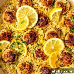 One Pot Lemon Chicken Zucchini Meatballs and Rice - Olivia Adriance