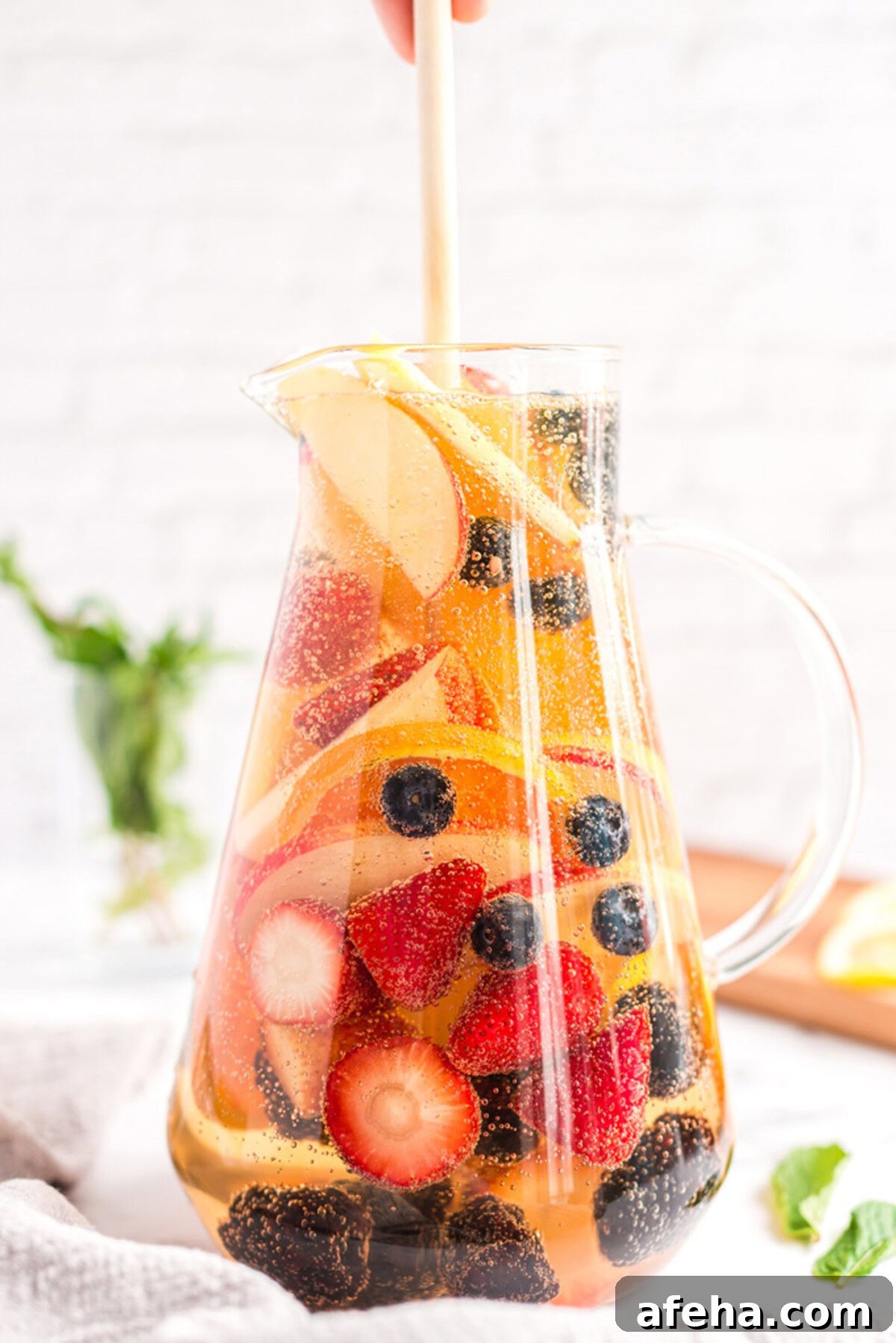 pitcher of white sangria