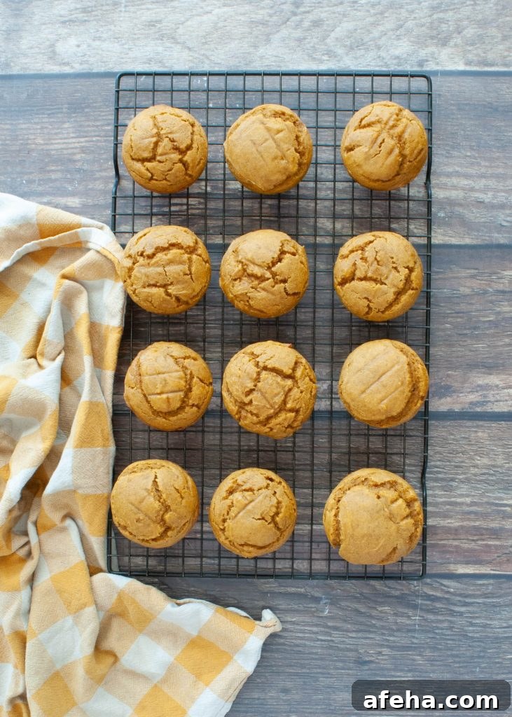 Gluten-Free Pumpkin Muffins (Dairy-Free) + Step-by-Step Video 4 overhead-shot-of-12-gluten-free-pumpkin-muffins-on-a-cooling-wrack
