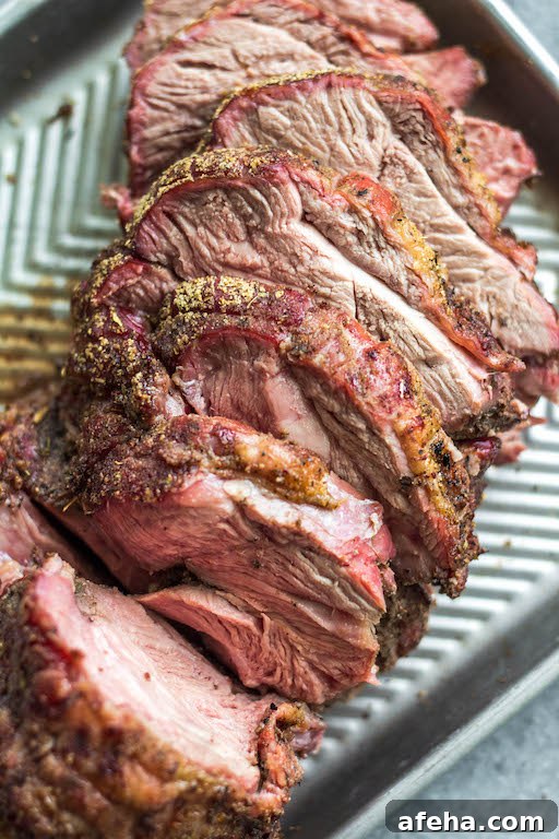 Smoked lamb on the cutting board