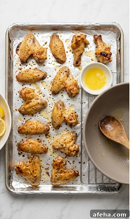 Broiled lemon pepper wings