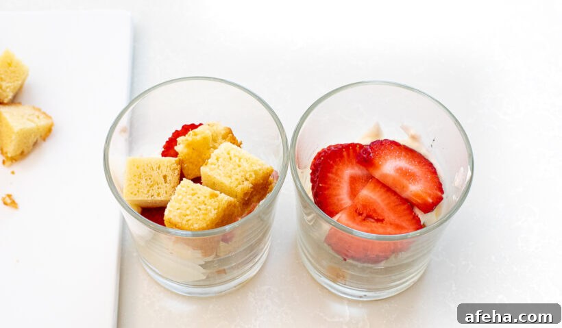 assembling Mini Strawberry Shortcake