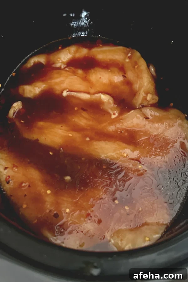 chicken in sauce in. crock pot
