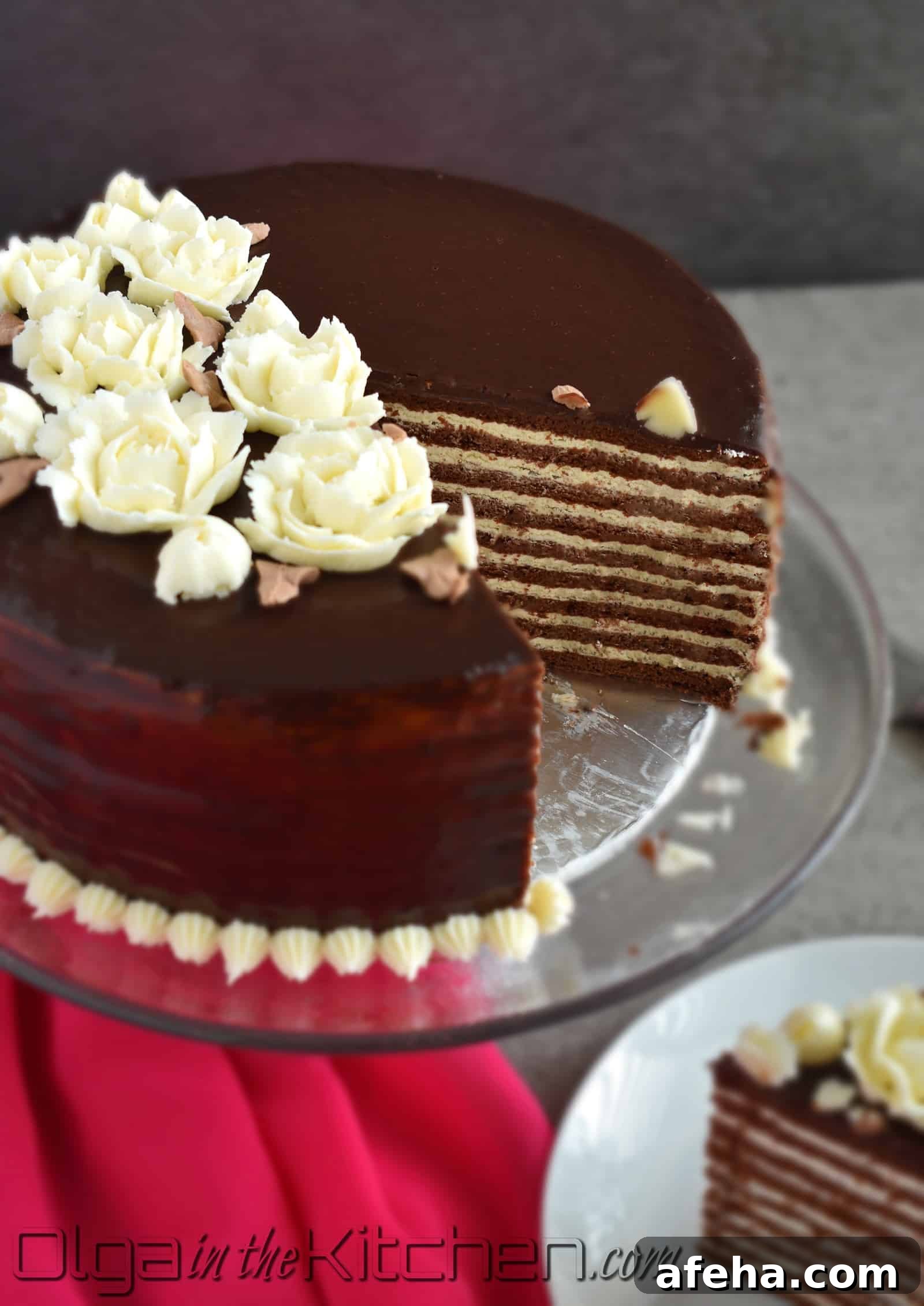 Sliced Chocolate Spartak Cake