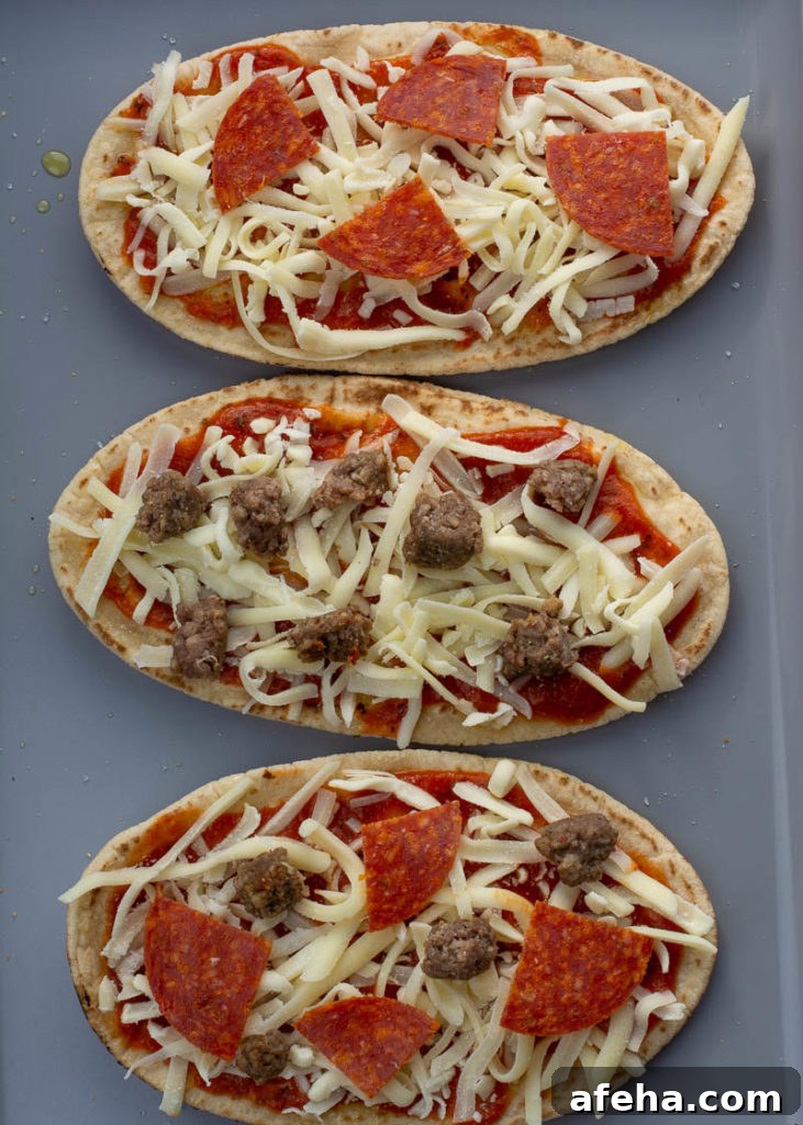Close-up of melted cheese on air fryer pizza