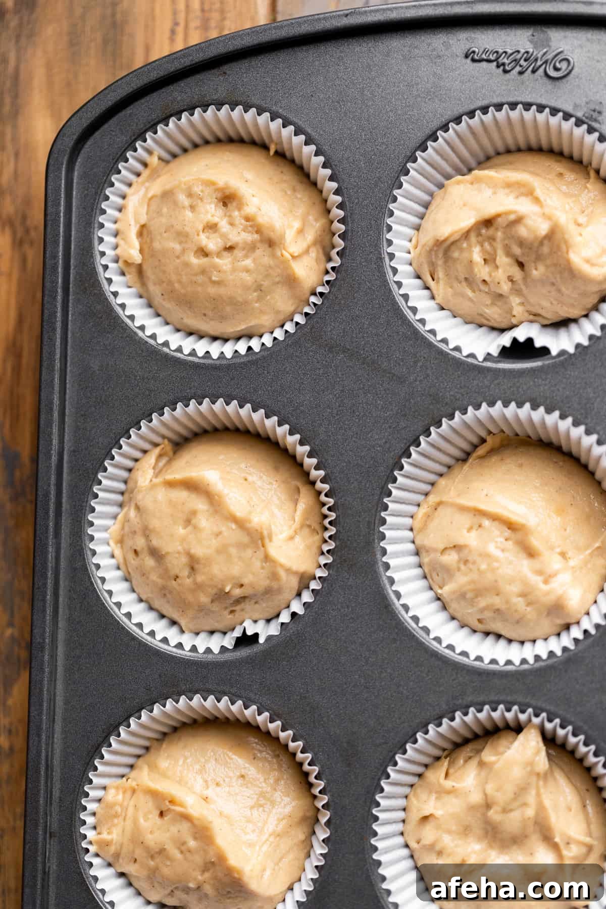 Maple batter in a cupcake pan.