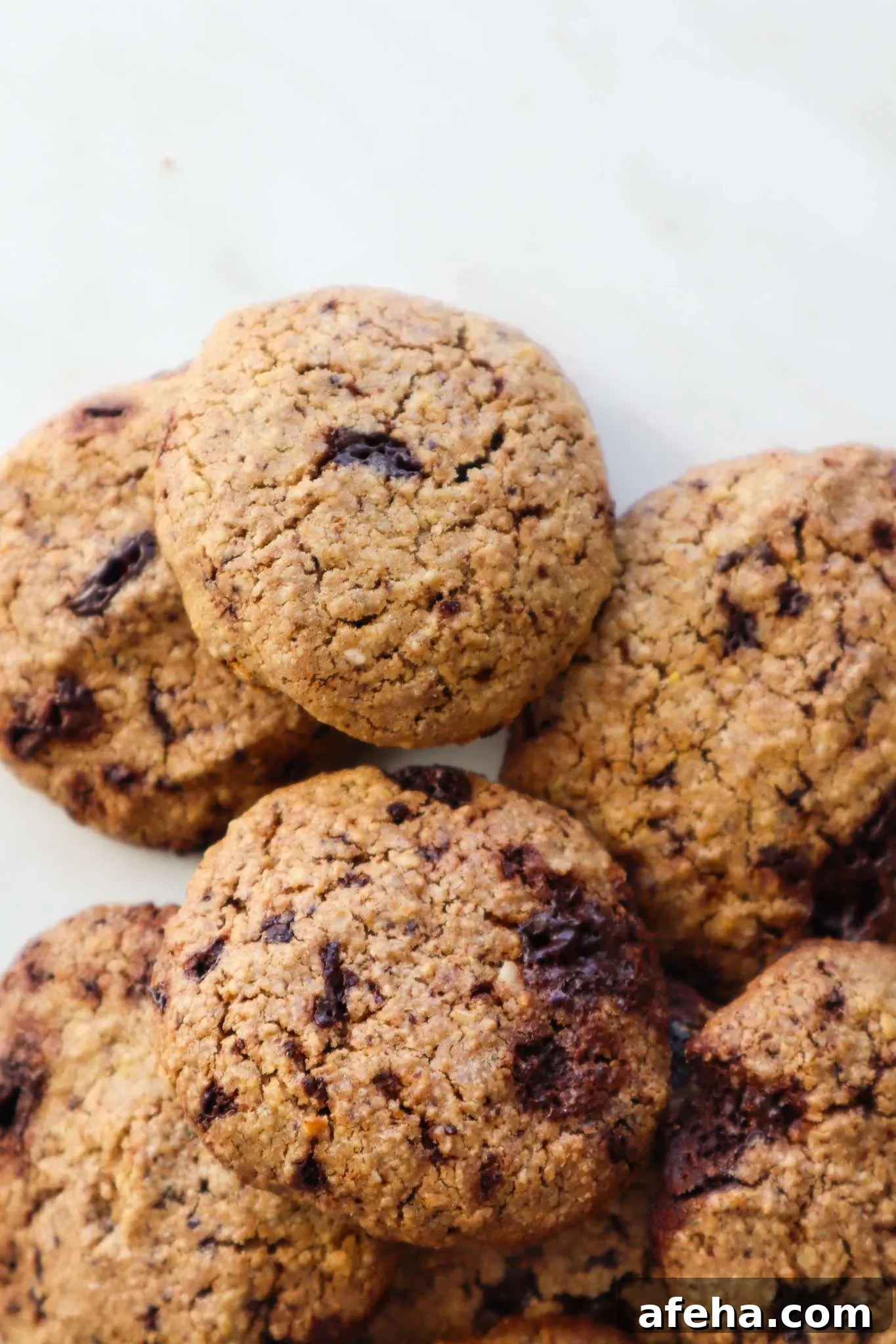 Finished flourless oatmeal cookies with chocolate