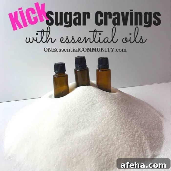 kick sugar cravings with essential oils - best essential oils, diffuser blends, roller bottle recipes, and inhalers to curb cravings, stop binging, and feel satiated