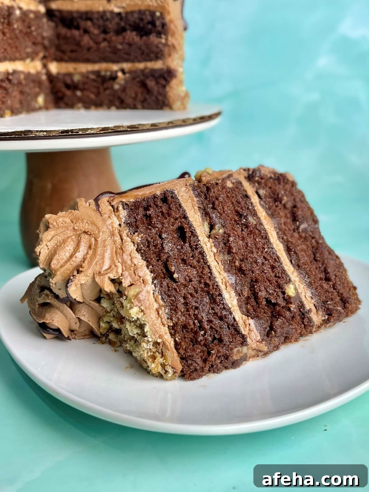 slice of chocolate cinnamon cake